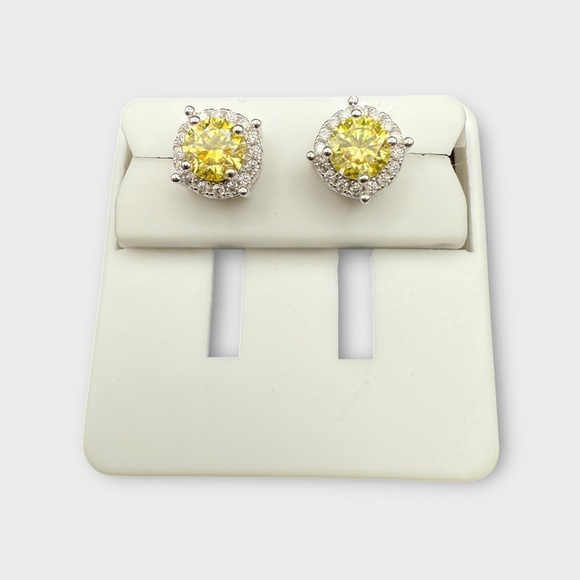 Young’s Jewels Jewelry - Yellow Moissanite Sterling Silver Stud Earrings